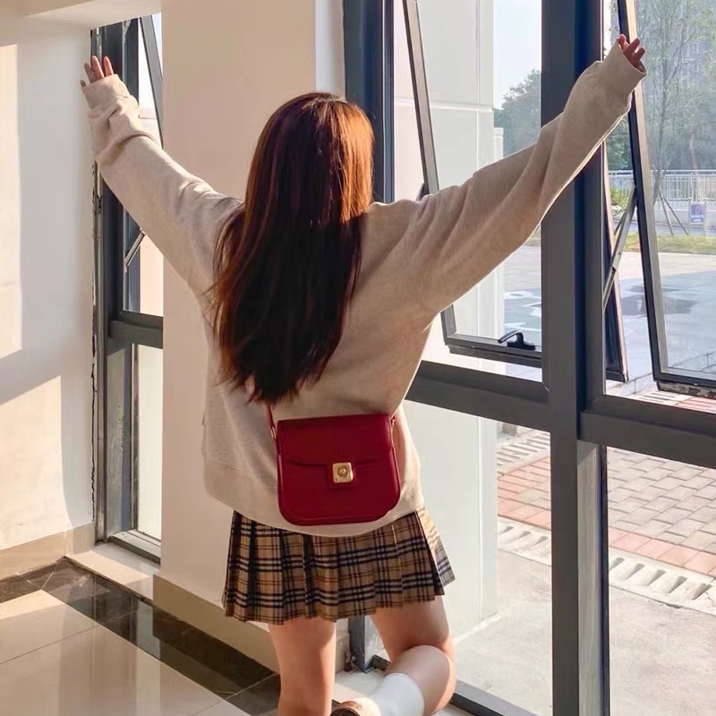 SUXI Áo Nỉ Dài Tay Cổ Tròn Màu Trơn In Chữ Thời Trang Cho Nữ