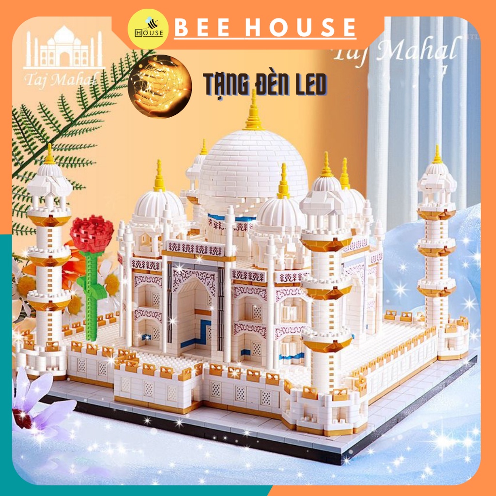 Đồ chơi decor lắp ghép kiến trúc thế giới cung điện taj mahal mô hình lâu đài xếp hình phong cách diy nanoblock