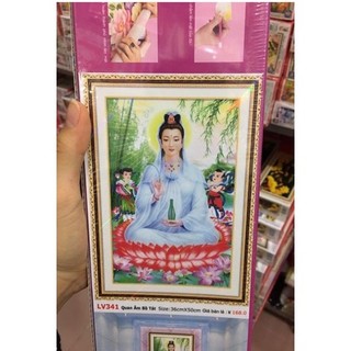 TRANH ĐÍNH ĐÁ CAO CẤP ABC ( GIÁ SỈ) MẸ PHẬT BÀ QUAN ÂM DF570 75X50, LV341, tranh thêu LV3518(50x70cm),  LV3517 (40x50cm)