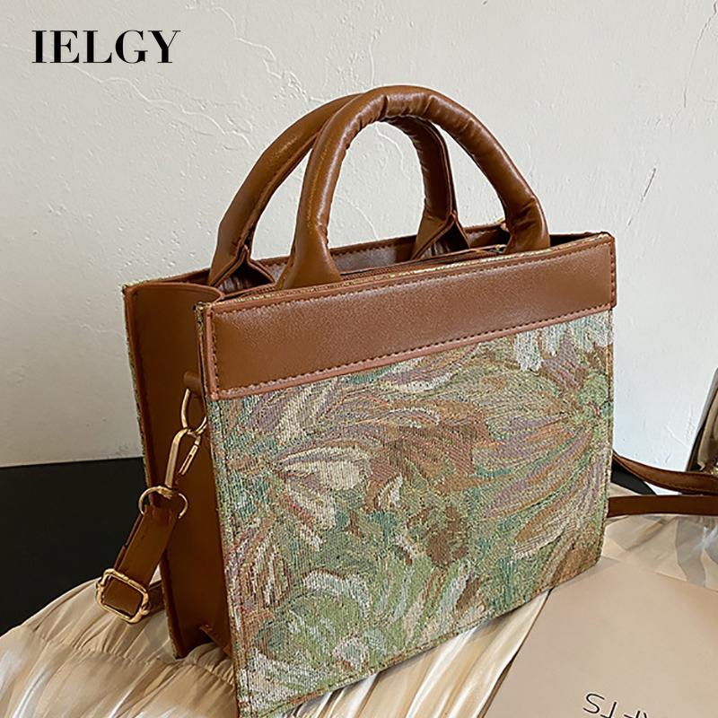 Túi tote IELGY đeo vai sức chứa lớn in họa tiết cá tính