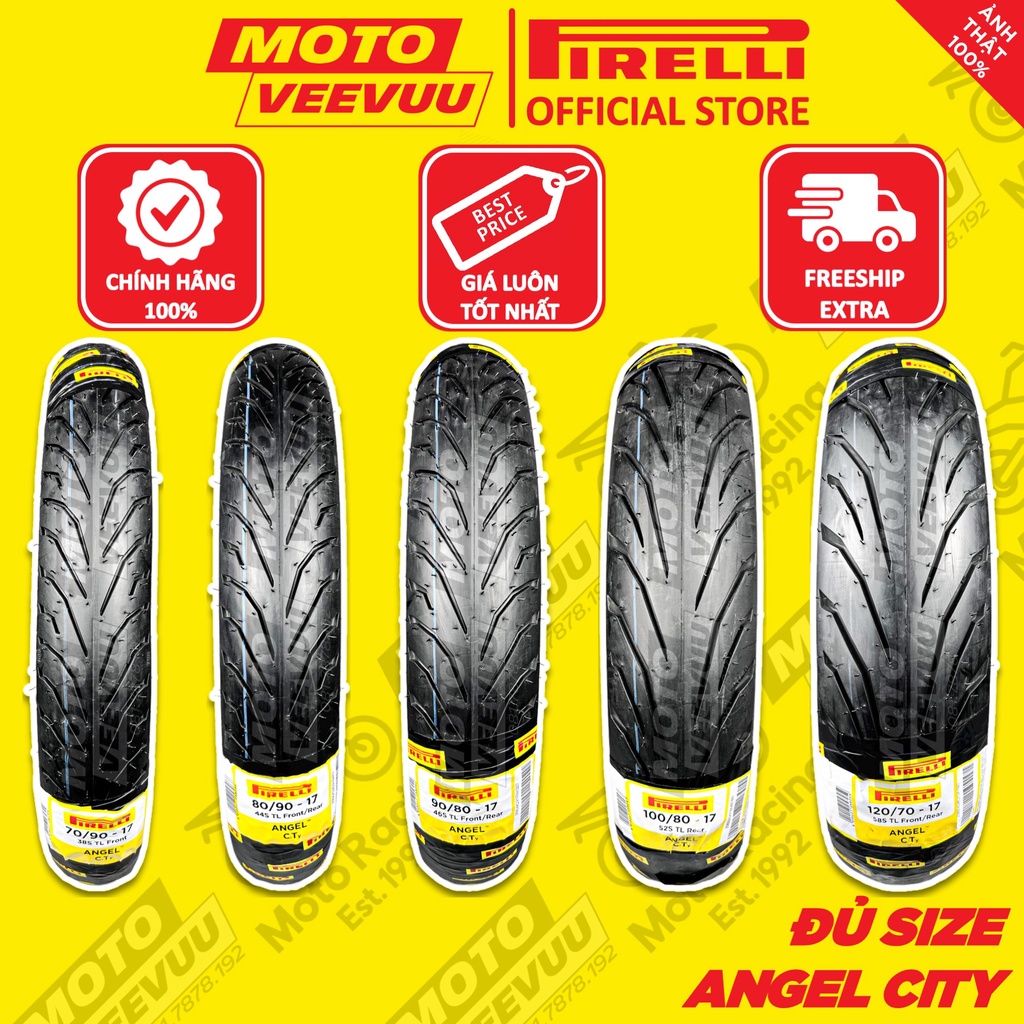 Vỏ lốp xe máy PIRELLI Angel City đủ size xe số 60 70 80 90 100 110 120 130 140 150 17