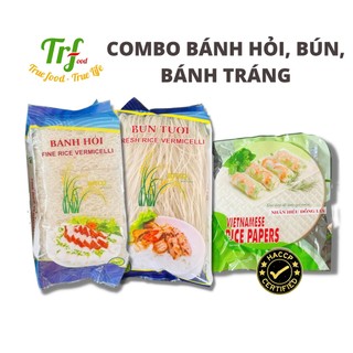 Set combo đặc sản 1 bánh hỏi, 1 bánh tráng, 1 bún tươi Đồng Lúa ăn kèm thịt nướng, thịt quay, cuốn phở, gói phở ngon