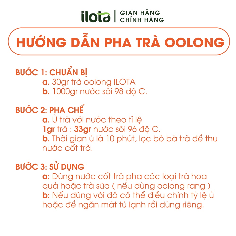 Trà oolong ô long nhài ILOTA pha trà sữa trà trái cây