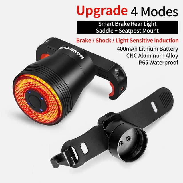 Đèn Xe Đạp Rockbors Q5,Cảm Biến Phanh Thông Minh