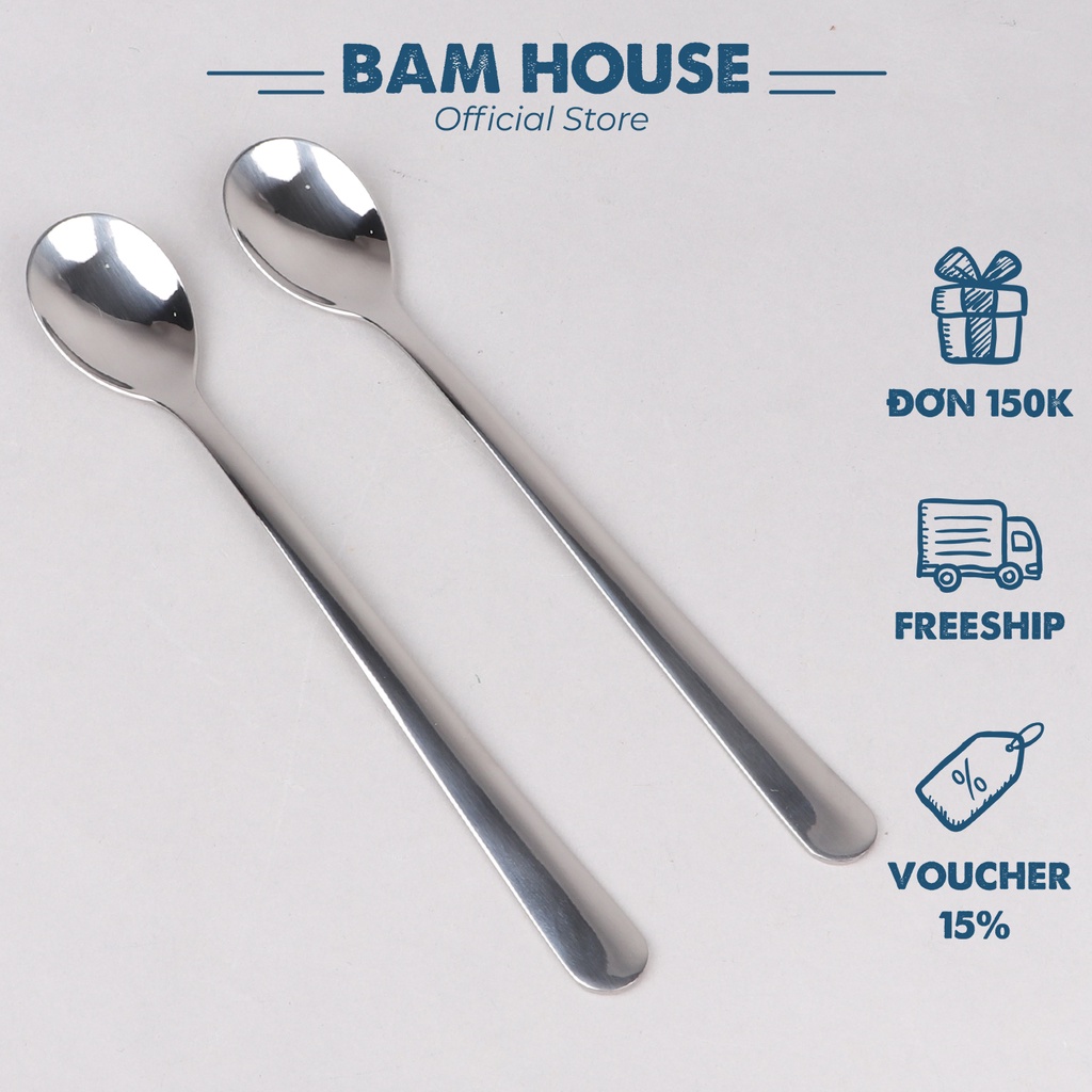 Muỗng cà phê inox Bam House cán trơn dày sáng bóng cao cấp MRH03