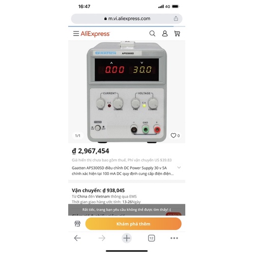 Máy cấp dòng 30V-5A Gaatten