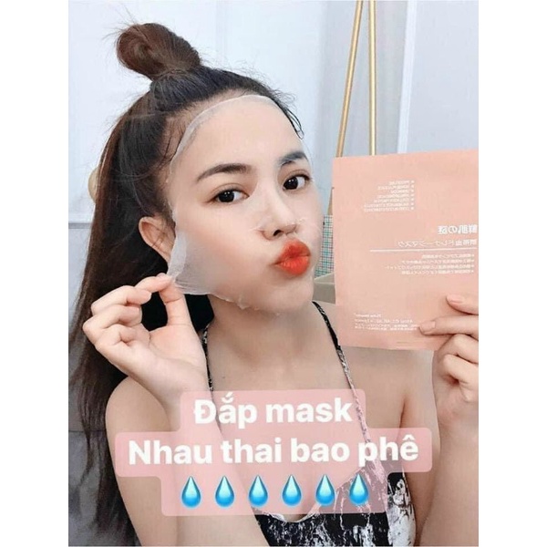 Hộp 50 miếng Mặt nạ nhau thai cuốn rốn nhật bản dưỡng trắng cấp ẩm cho da