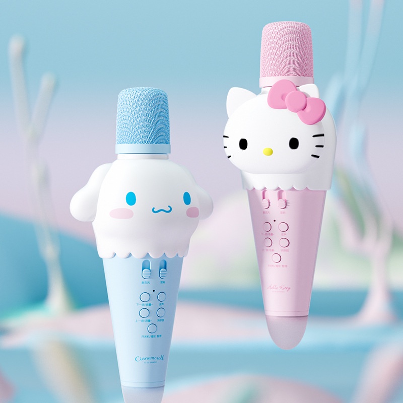 Sanrio Hello Kitty Cinnamoroll Condenser Mic Loa Nghe Nhạc Bluetooth Không Dây Mini Loa Di động Dễ Thương Loa Bluetooth Condenser Mic