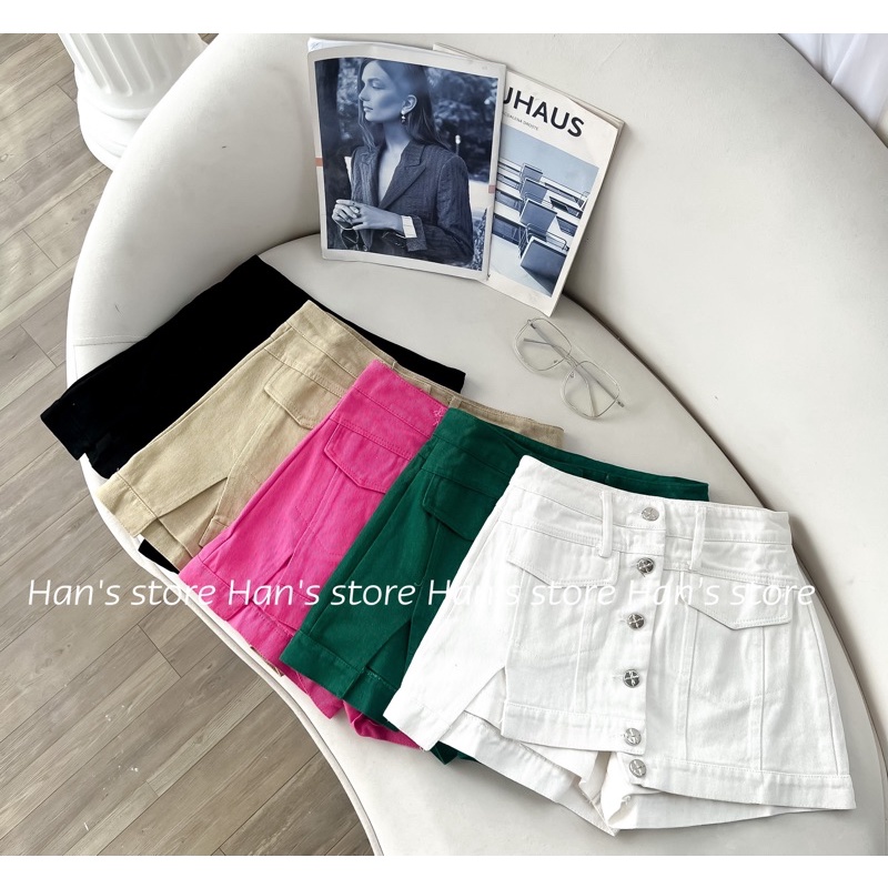 QUẦN VÁY NÚT CHẤT KAKI JEANS XỊN LOẠI 1( ẢNH THẬT)