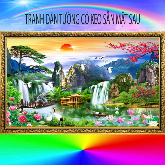 TRANH DÁN TƯỜNG 3D-PHỎNG CẢNH-NON NƯỚC HƯU TÌNH