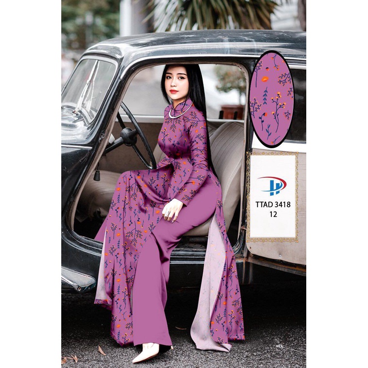 Vải áo dài (TTAD 3418), chất lụa ruby bóng nhẹ, sang trọng, mềm, mượt, mịn, mát, co giãn nhẹ bề ngang.