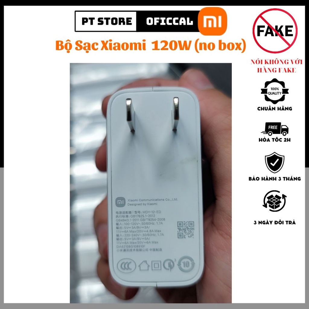 Bộ sạc Xiaomi chính hãng 120W dánh cho các dòng Mi10 ultra,11T pro/11 Ultra, 12 pro/ 12s/ 12s ultra..., Black shark 4,5