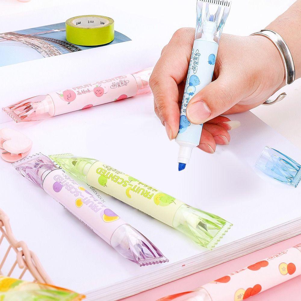 CHOOKEY Set 6 Bút Đánh Dấu Hai Đầu Nhiều Màu Sắc Dùng Trong Trường Học / Văn Phòng