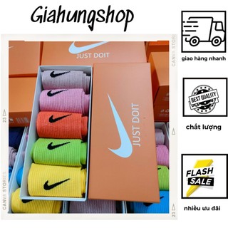 Set 5 đôi tất nike - vớ nike cổ cao - nhiều màu nam nữ
