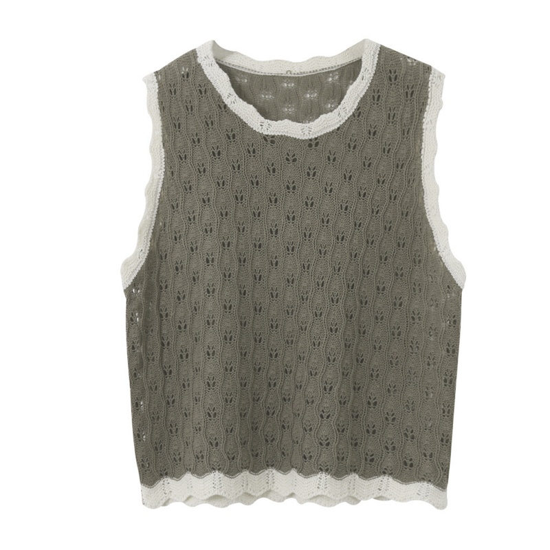 Áo Croptop Dệt Kim Cổ Tròn Dáng Ôm Thời Trang Mùa Hè Y2K Dành Cho Bạn Nữ