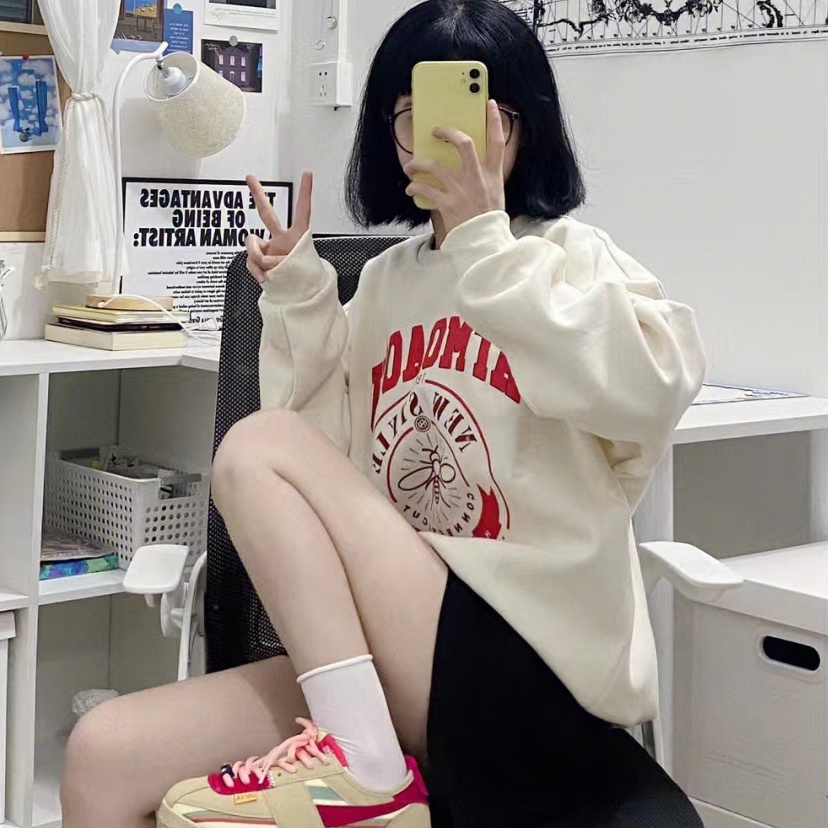 NRVP Mới Áo Thun Tay Dài Dáng Rộng In Chữ Phong Cách Hàn Quốc 2023