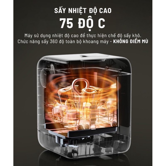 Mẫu mới - Máy rửa bình sữa tiệt trùng đèn tia UV AGII 01, 02, 03 3in1 Rửa - Tiệt Trùng - Sấy Khô
