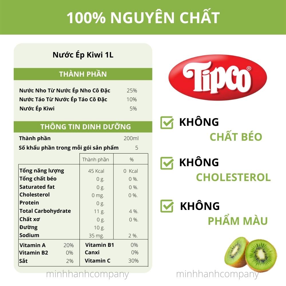Nước Ép Trái Cây Tipco Chứa 40% Kiwi và Trái Cây Hỗn Hợp Nhập Khẩu Chính Hãng Thái Lan Giải Nhiệt Tươi Mát Hộp 1L