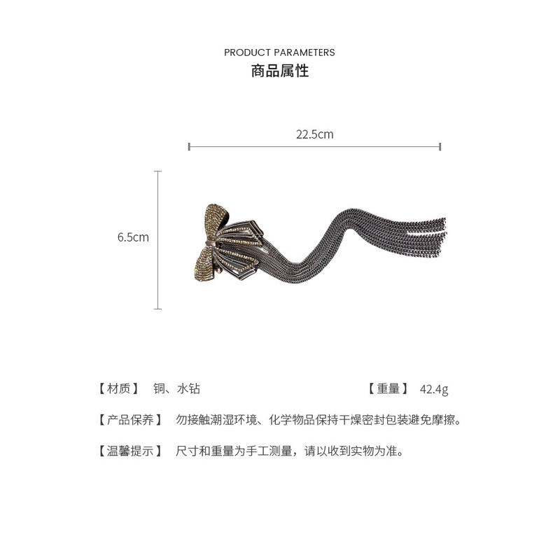 Kẹp Tóc Nơ Tua Rua Bằng Kim Loại Thời Trang Độc Đáo