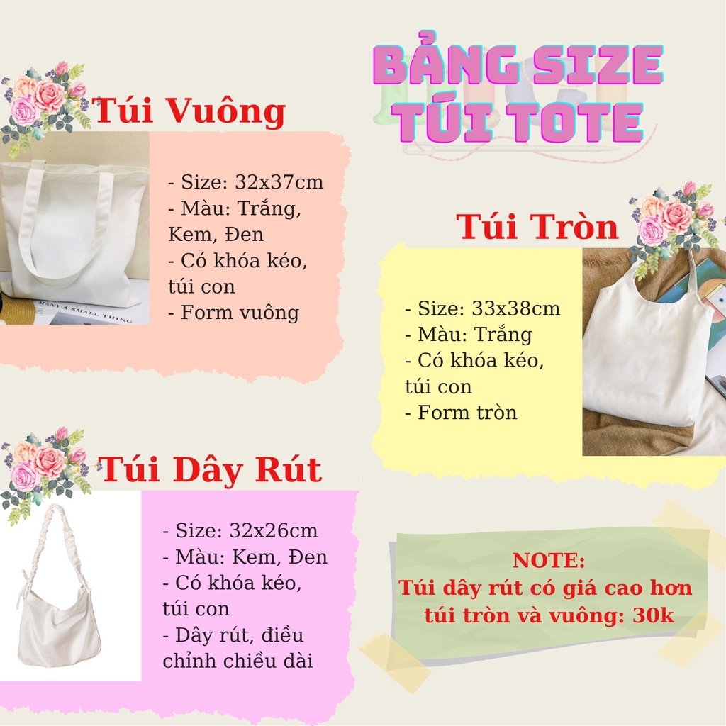 Túi Tote Thêu Tên Theo Yêu Cầu Kèm Hoạ Tiết Vườn Cây Thiên Nhiên, Vải Canvas, Túi Tote Nữ