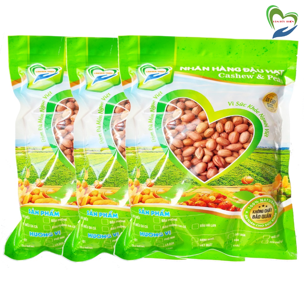 Túi 500GR Đậu Phộng Loại 1 Sống Chưa Chế Biến Tâm Đức Thiện Nguyên Liệu Cao Cấp Đóng Gói Túi Zip đồ ăn vặt