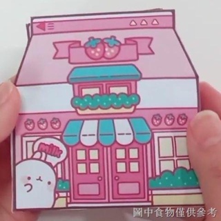 Squishy giấy handmade squishy giấy ngôi nhà sữa màu hồng - ảnh sản phẩm 6