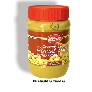 Lọ 510g (to) - bơ phết bánh mỳ - bơ đậu phộng mịn Acroyali 510g