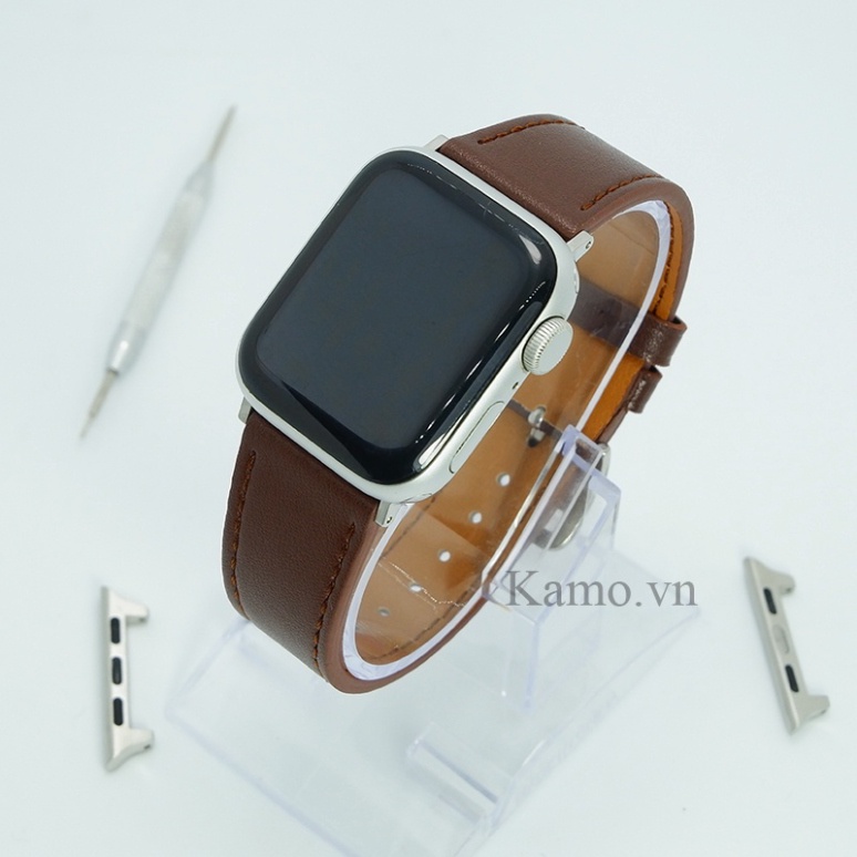 Dây apple watch series 7 6 5 4 3 se, dây đồng hồ apple watch da bò đeo tay - iwatch thông minh, 38mm 40mm 41mm 42mm 44mm