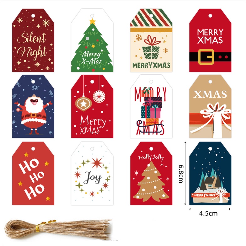 Set 48-50 thiệp T07 treo trang trí noel giáng sinh