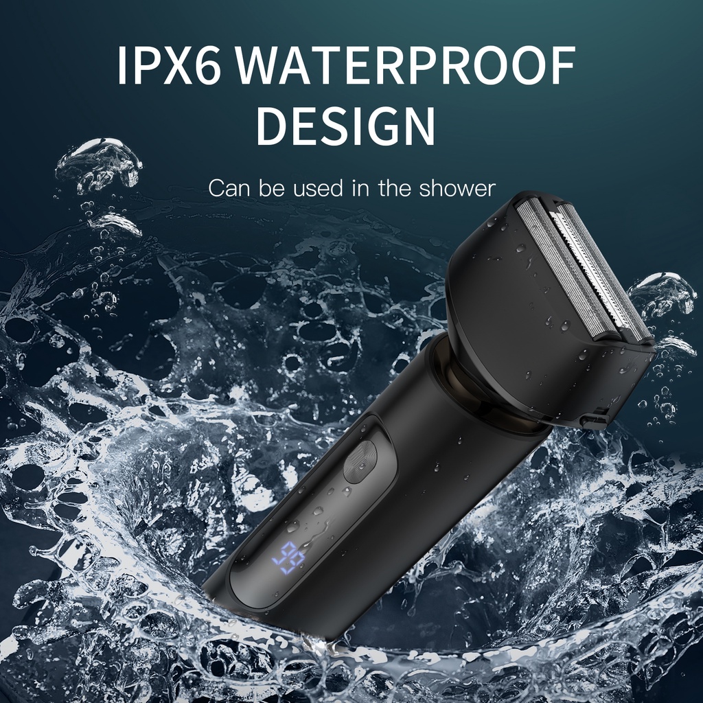 Máy Cạo Râu KENSEN 3 Cánh Có Thể Sạc Lại Chống Thấm Nước IPX7