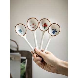 Thìa soup Muỗng soup gốm sứ retro