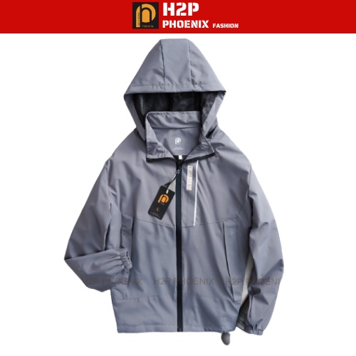 Áo khoác gió nam 2 lớp H2P PHOENIX, chất liệu vải gió tráng bạc cao cấp chống nước chống gió tuyệt đ