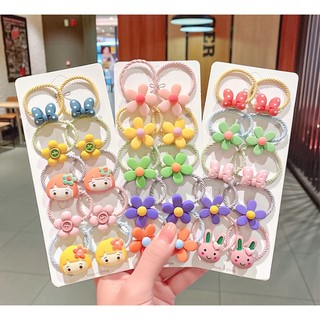 Buộc tóc cho bé, set 10 dây thun cột tóc hình dễ thương