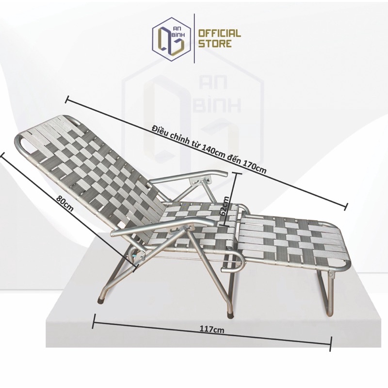 Ghế xếp đa năng, gấp gọn thư giãn An Bình - GHDU1 - vải dù nhập khẩu khung kim loại fi25 dày 1mm - Hàng cao cấp