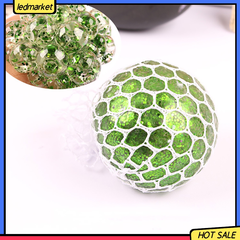 Đồ Chơi Nắn Bóp Đàn Hồi Giảm Stress Hình Hạt Đậu Đính Kim Sa