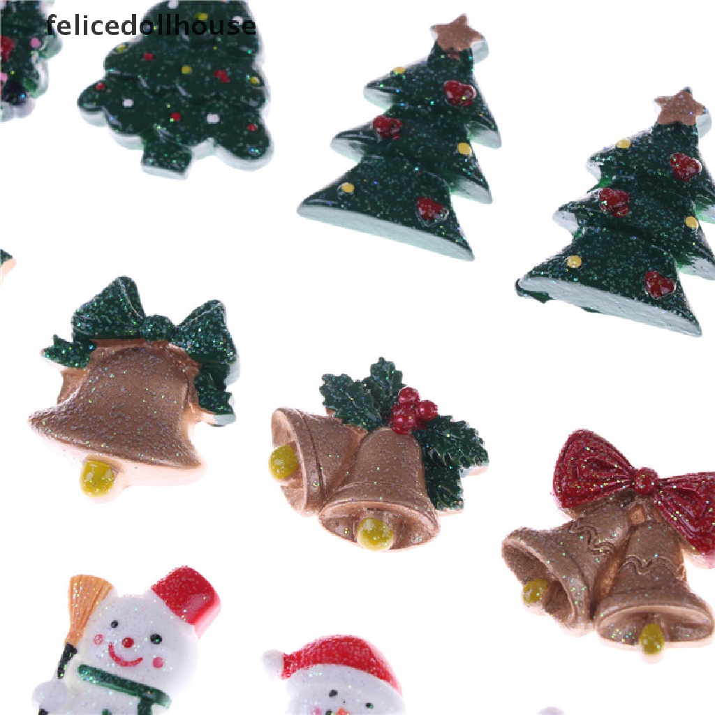 Set 10 Mô Hình Người Tuyết Mini Trang Trí Cây Thông Noel Diy