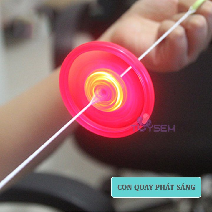 Đồ chơi con quay bằng nhựa kèm dây có đèn led phát sáng - Quà tặng sinh nhật cho bé