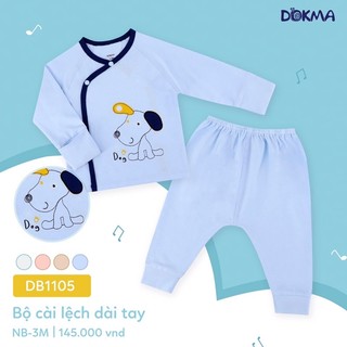 [DB1105] Bộ sơ sinh cài lệch Dokma cotton (NB-3M)
