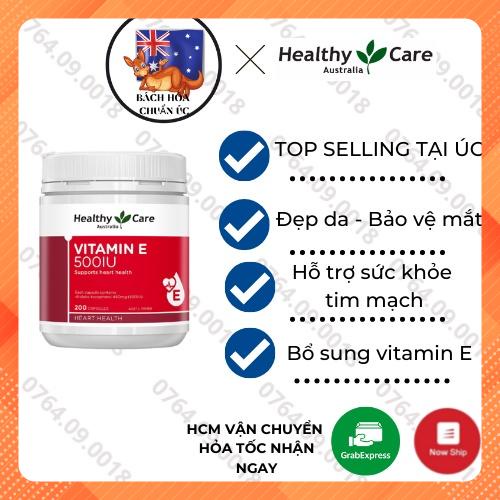 Healthy Care Vitamin E 500IU - Viên uống bổ sung vitamin E 200 viên