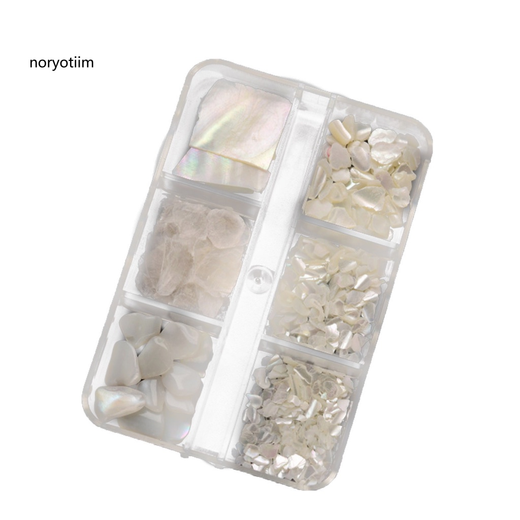 NOR| 1Box Nail Ornament High-bright Fine Shells Manicure Ornament Exquisite