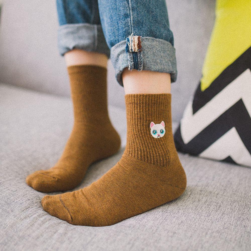 ESPO Tất Hoạ Tiết Động Vật Thêu Thiết Kế Dày Dặn Giữ Ấm Cao Cấp Thời