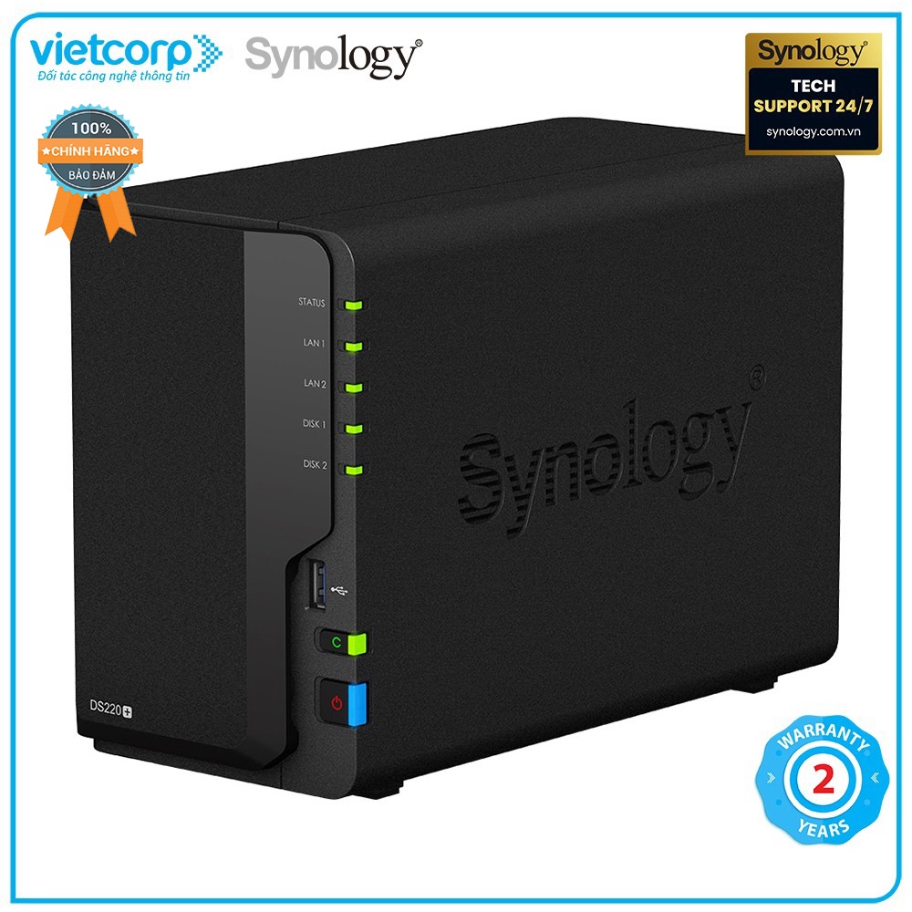 Thiết bị lưu trữ mạng NAS Synology DS220+ - Hàng chính hãng