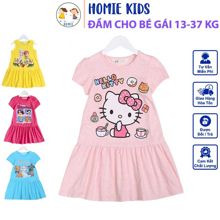 Váy Elsa Cho Bé VNXK Đầm Đuôi Cá Bé Gái Size Đại 13-37 Kg Vải Cotton Xuất Dư Đẹp Thấm Hút Mồ Hôi Homie Kids