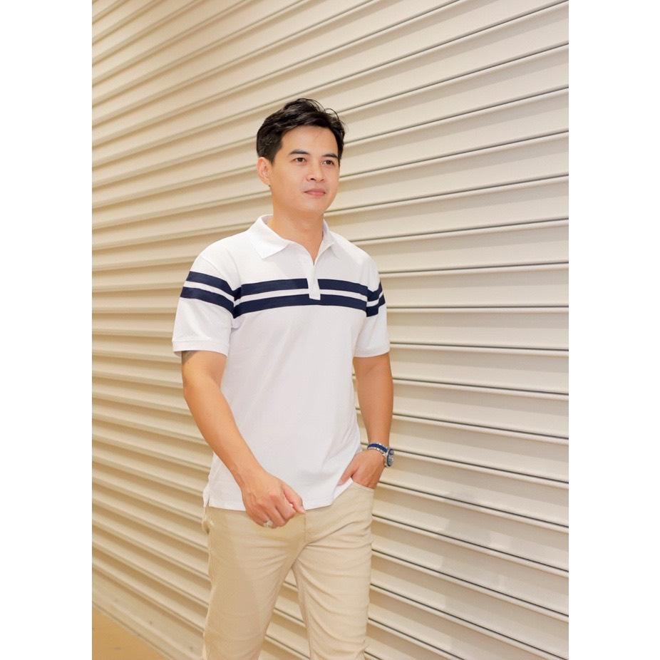 [FreeShip] Áo Thun Polo unisex from rộng Có Cổ Vải Cá Sấu Trơn Trắng Phối màu 4 kiểu GSR 43