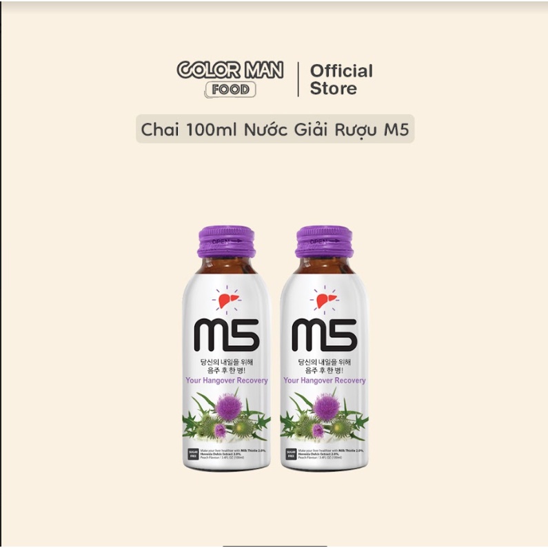 Chai 100ml Nước Giải Rượu M5 Tăng Cường Chức Năng Gan Nhập Khẩu từ Hàn Quốc