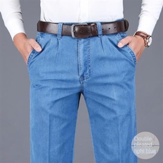 Quần Jean Dài Lưng Cao Dáng Rộng Thời Trang Xuân Hè Cho Nam Trung Niên 5 Tuổi 60