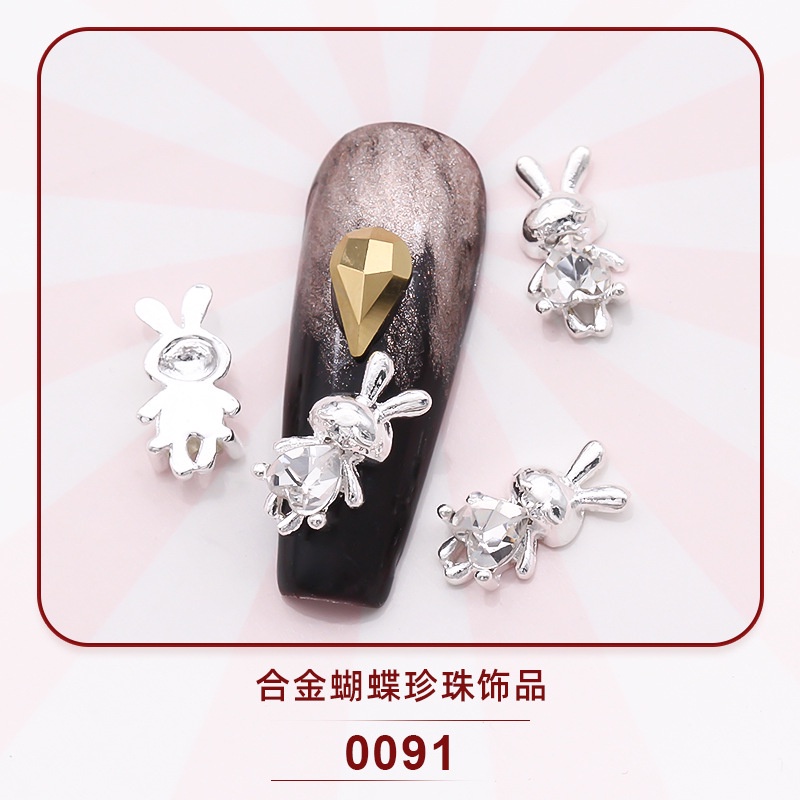 Phụ Kiện Trang Trí Móng Tay Hình Bướm Bằng Hợp Kim Đính Đá Xinh Xắn Thời Trang Mới