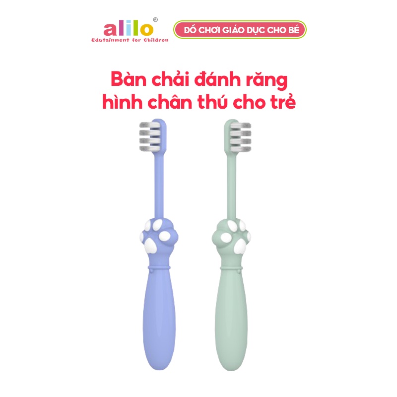 Bàn chải đánh răng hình vuốt mèo ngộ nghĩnh Alilo T2 Kids Soft Toothbrush (Gói 2 chiếc) lông mềm siêu mịn