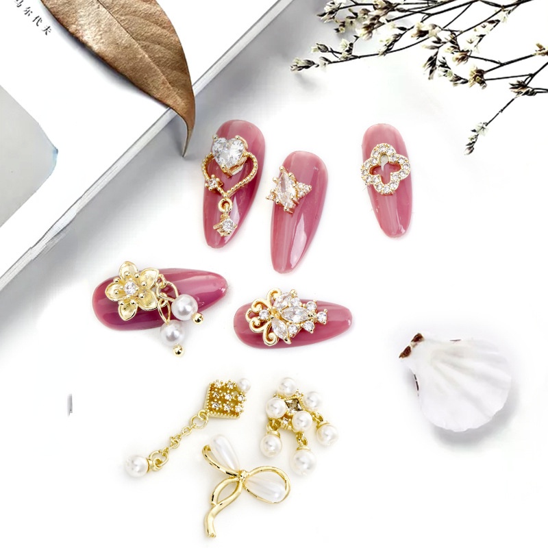 Phụ Kiện Đính Trang Trí Móng Tay Bằng Hợp Kim DIY Thời Trang