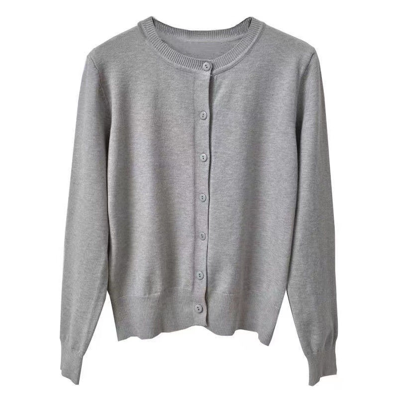 Áo Khoác cardigan Dệt Kim Mỏng Dáng Ngắn Thời Trang Xuân Thu Cho Nữ